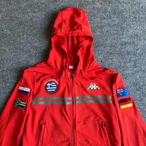 Vintage Kappa Greece FC Fußball Kapuzenjacke Damen Medium orange rot Full Zip - Bild 1 von 21