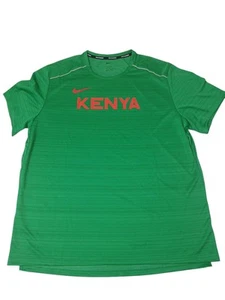 NIKE RUNNING MENS DRI FIT KENYA TEAM ISSUED RUNNING SHIRT GREEN RARE SZ XL - Picture 1 of 6
