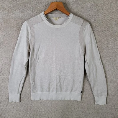 Guess Sweater Mens Small Beige Pullover Crew Neck Cotton Rustic Essential - Image 1 of 4