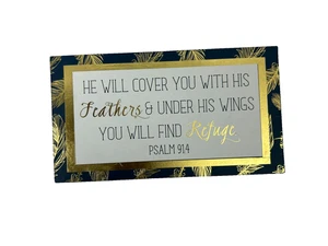 Salmo 91:4 Escritura Decoración Pared Te Cubrirá Con Sus Plumas Signo 10x5 - Imagen 1 de 5