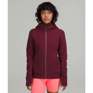 Sudadera con Capucha Lululemon Buceo Cremallera Completa Jaspeada Rojo Ahumado Talla 4 - Imagen 1 de 9