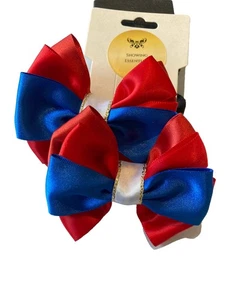 Lazos elásticos para el cabello rojo, azul real y blanco para niños nuevos - Imagen 1 de 3