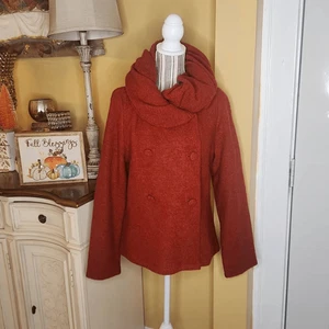 Vintage Willi Smith Burnt Orange 100% Wolle Mantel Damen Gr. M - Bild 1 von 5