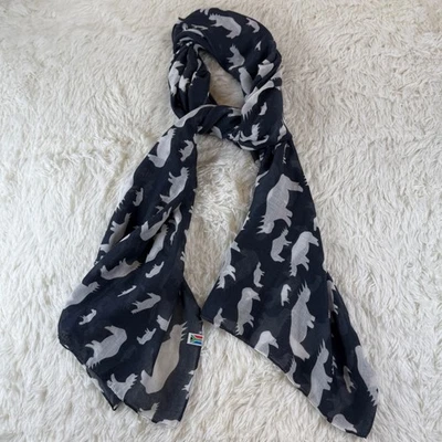 Africa's Legends 轻便海军蓝白色动物印花围巾披肩柔软波西米亚 — 第 1/4 张图片