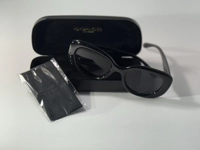 Gafas de sol Coach HC8391U CR609 negras ovaladas para mujer - auténticas - con estuche y tela Foto 1 de 4