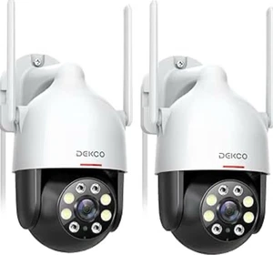 Dekco 2K Wifi Outdoor Security Cameras Pan-Tilt 360° - Pack of 2 - Picture 1 of 8