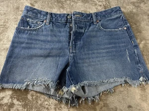 Pantaloncini corti Express Denim Boyfriend taglio midi vita media donna taglia 12 - Foto 1 di 19