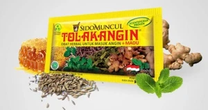 12 Sachets TOLAK ANGIN BOX FLU DRINK LIQUID HONEY & MINT Sido Muncul Lot air - Picture 1 of 4