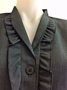 Iphe Women Suit Set skirt Frills Size 48 AUS 14 Grey Made in Italy RRP$700 - Picture 1 of 24