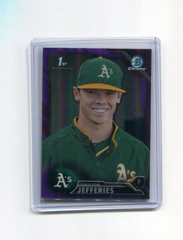 2016 Bowman Chrome фиолетовая переливающаяся карточка Долтона Джеффриса 1-й лучник 180/250 - Изображение 1 из 1