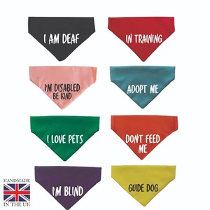 Handmade Personalised Dog Bandana Slide on Collar Name Scarf Gift Present - Picture 1 of 14