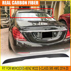 Fits 2014-20 Mercedes-Benz W222 S560 S65 Amg Rear Roof Spoiler Wing Real Carbon