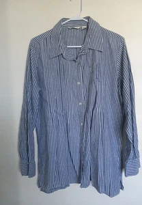 Orvis Workwear Top Blouse Shirt Women Size XL Striped Cotton - Picture 1 of 3