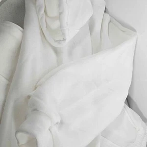 New 2 Pcs Solid  White Casual Sports Sweatsuit SET - Size Women's Medium - Picture 1 of 8