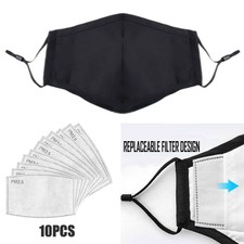 Respirator Face Mask Mouth Dust Haze Anti Pollution Fog Reusable 10 PM2.5 Filter