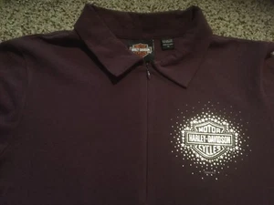 Pullover Harley Davidson púrpura medio usado para mujer, cremallera de 7". Gettysburg. - Imagen 1 de 6