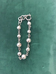 sterling silver bead ball bracelet - Picture 1 of 7