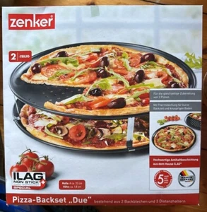 Zenker Pizza-Set Für 2 Bleche OVP 2 Bleche & Halterung Zum Abkühlen - Bild 1 von 3