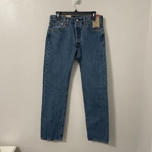 Jeans Levi’s 501 Original Fit Bottone Fly gamba dritta 30x32 Medium Stonewash nuovo con etichette - Foto 1 di 12