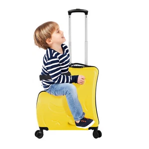 20/24" Spinner Luggage Kids Ride-On Roll Suitcase Luggage Bags Wheeled Trolley - Picture 1 of 18