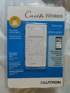 LUTRON CASETA WIRELESS DIMMER PD-6WCL-WH-R WHITE WALL CEILING BRAND NEW, SEALED - Picture 1 of 2