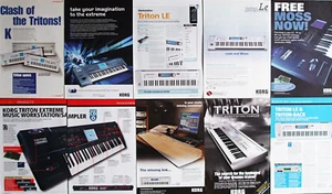 9 Vintage KORG TRITON / LE / EXTREME Synthesizer Keyboard ADVERTS 2000-04 - Picture 1 of 3