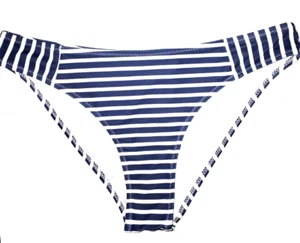 CUPSHE Women's M Striped Bikini Bottom - Blue & White - NWT - Picture 1 of 3