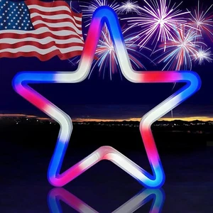 Memorial Day Decorations Patriotic Red White and Blue 4th of July Light Decorati - Picture 1 of 6