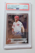 PSA 10 Gem Mt Rookie Auto Trey Amburgey 2022 Topps Chrome Baseball #RA-TA Reds