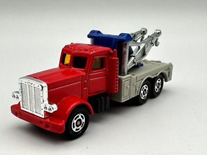 TOMICA POCKET CARS #F63 AMERICAN PETERBILT TOW TRUCK, RED, 1:64, EXCELLENT