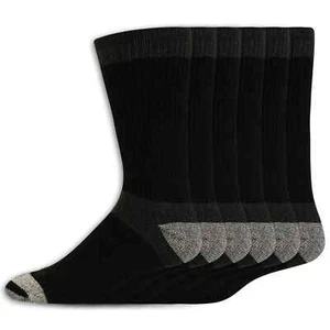 2025 Dickies Men's Max Cushion HD DRI TECH Crew Socks  BLACK 3 PAIRS Size 6-12 - Picture 1 of 15