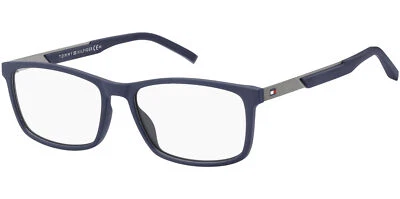 Armação de óculos masculina retangular azul fosco Tommy Hilfiger - TH1694 0PJP 17 - Imagem 1 de 3