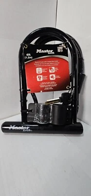 Master Lock U-Lock 2 Keys With Looped End Cable 4ft Heavy Duty Bike Mount 8385D - Image 1 of 4