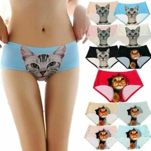 Pussy Cat Print Sexy 3D Panties Seamless Underwear Briefs Seamless Kitten Cats - Picture 1 of 12