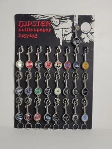 Vintage Nos seltenes Geschäft Display mit 25 Rock'n Roll Stars Flaschenöffner Schlüsselanhänger - Bild 1 von 11