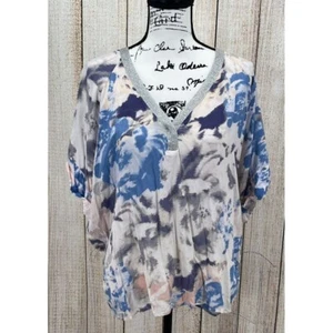 JUICY COUTURE Top Los Angeles Women's Size XL Blush Floral High-Low Blouse - Picture 1 of 6