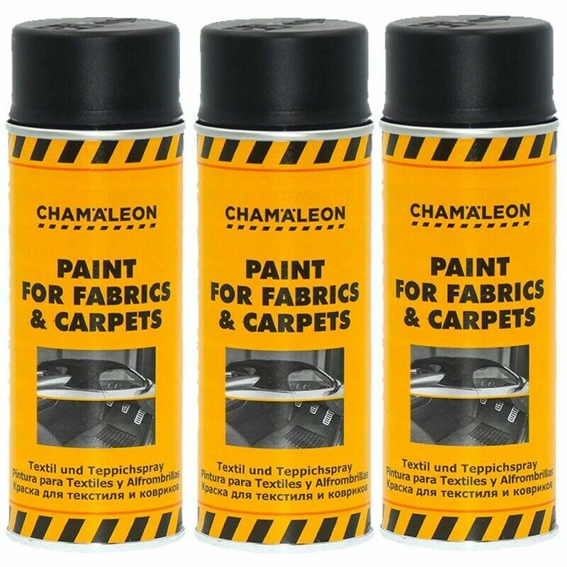 Teppich-Farbspray Teppich 3 x 400ml Cabriolet Farbe Schwarz Fußmatten Chamäleon - Bild 1 von 4