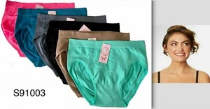 3-6 WOMEN Full BRIEFS Seamless MID RISE PANTIES UNDIES Underwear ONE SIZE 910003 - Picture 1 of 3