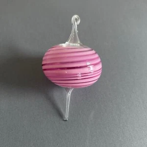 Mundgeblasenes Glas Ornament Wirbel Rosa Kreisel Murano Stil - Bild 1 von 9