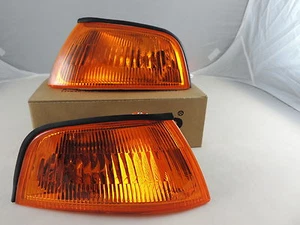 Mitsubishi Lancer EVO Crystal Amber Corner Lights Lamps 1998 99 00 E-MARK EVO - Picture 1 of 5