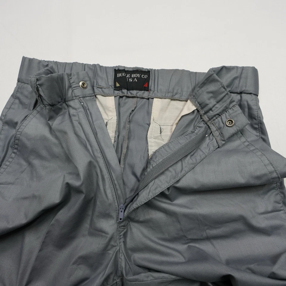 Vintage Bugle Boy Parachute Countdown Pants Sz 28M fits 28x31 Gray Zippers 80s - Image 1 of 4