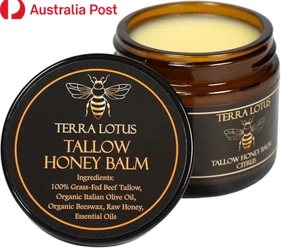 Organic Grass-Fed Beef Tallow Balm with Raw Honey - Moisturizing Cream for Soft - image 1 of 4