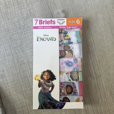 Disney Encanto Girl's Briefs Size 6 (7 Briefs per Pack) NEW Girls Underwear - Image 1 of 2