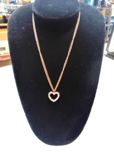 Leo Pizzo 16.5" Diamond Heart Necklace 18k White Gold - Picture 1 of 10