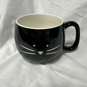 Tazza da caffè bianca e nera a forma di gatto tazza da tè orecchie di gattino sorpresa gattino tazza interna - Foto 1 di 6