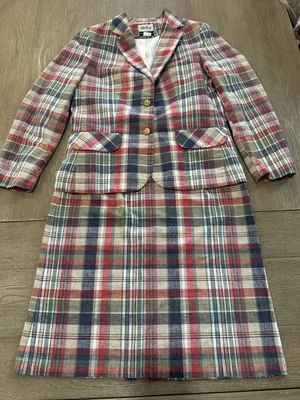 Conjunto de chaqueta y falda vintage Jo Hardin Dallis a cuadros preppy años 80 talla 12 para mujer Foto 1 de 4