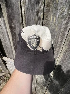 Vintage 90s LA Raiders Paint Splash Logo Athletic NFL Pro Line Snapback Hat Cap - Bild 1 von 8