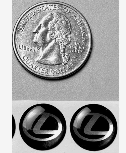 2x LEXUS 14mm Logo Key Fob Sticker Emblem Replacement Resin Decal - Image 1 of 1
