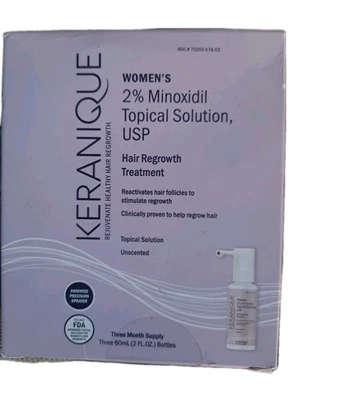 Keranique Hair Regrowth Treatment 2% Minoxidil - 3-pack - New Sealed Exp 4/28 - Image 1 of 4