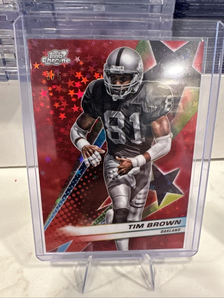 2024 Topps cromo - Tim Brown patio WR #151 refractor rojo - #3/5 Foto 1 de 4